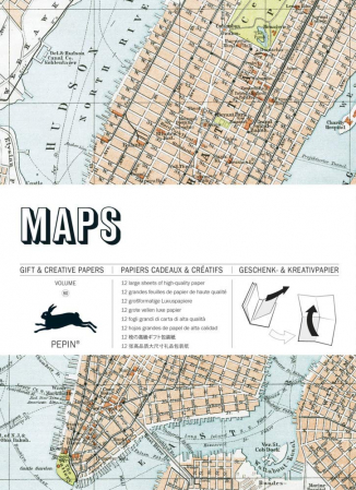 detail Složka balících papírů Maps 12ks - The Pepin Press