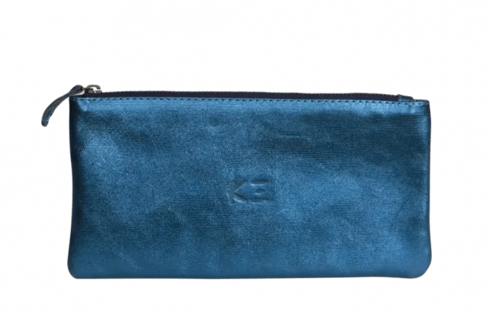 detail Ploché kožené pouzdro, modré - KENZO K3 x Clairefontaine