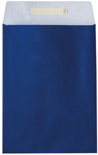 Dárkový sáček papírový 22x5x30+6cm A4+, Uni tmavě modrý