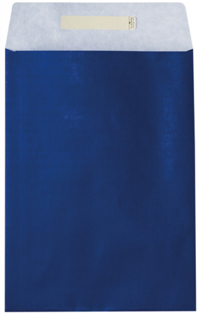 detail Dárkový sáček papírový 22x5x30+6cm A4+, Uni tmavě modrý