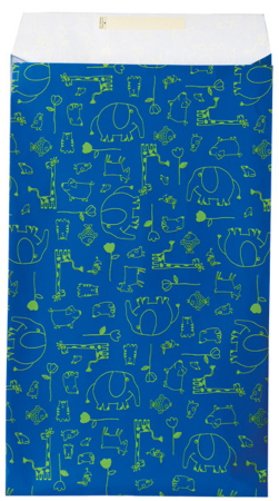 detail Dárkový sáček papírový 26x5x43+6cm A4+, Sloni a žirafy