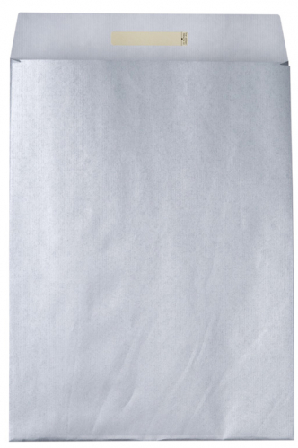 Dárkový sáček papírový 32x6x43+6cm A3+, Uni stříbrný