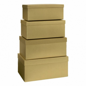 Set dárkových krabic 4ks, One Colour zlatá