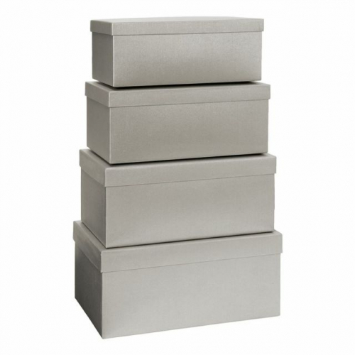 Set dárkových krabic, stříbrná