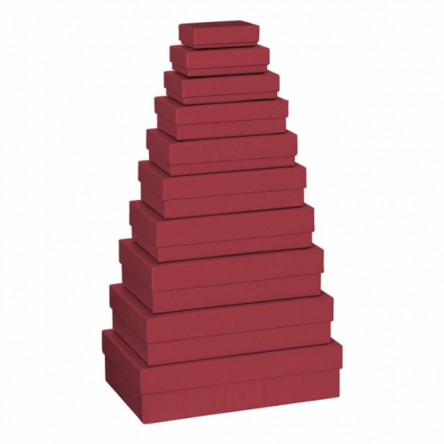 Set dárkových krabic, tmavě červená