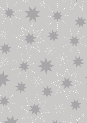 Dárkový papír archy 50x70cm, Stříbrná hvězda, 15ks