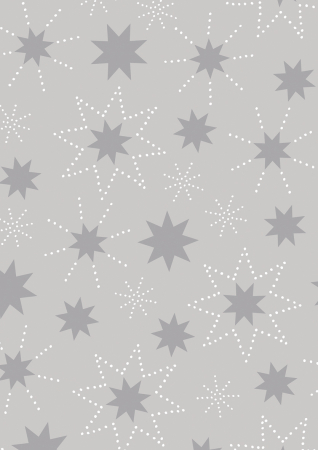 detail Dárkový papír archy 50x70cm, Stříbrná hvězda, 15ks