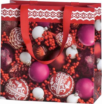 Dárková taška 18x8x18cm A6+, Vánoční ozdoby