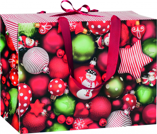 detail Dárková taška 25x13x20cm A5+, Vánoční ozdoby