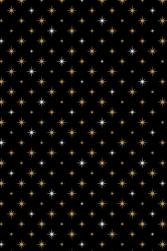Dárkový papír role 70x150cm, Zlaté a bílé hvězdičky