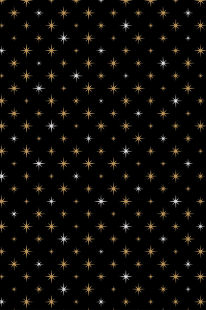detail Dárkový papír role 70x150cm, Zlaté a bílé hvězdičky