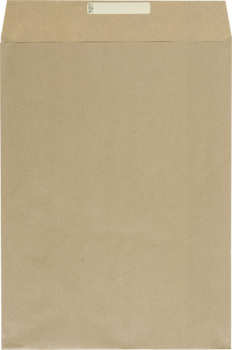 Dárkový sáček papírový 32x6x43+6cm A3+, kraftový hnědý