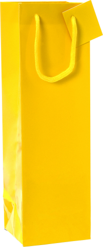 Dárková taška 11x10,5x36cm, Uni žlutá lesklá