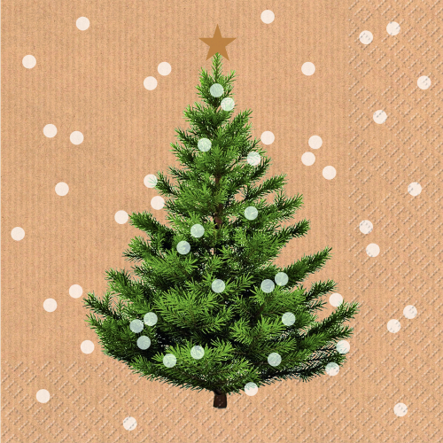 Ubrousky 33x33cm, 20ks, Zelený vánoční stromeček