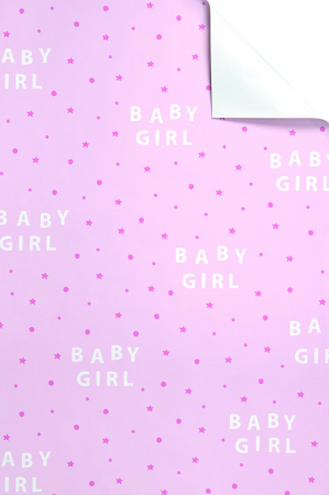 detail Dárkový papír archy 50x70cm, Baby girl, růžový, 15ks
