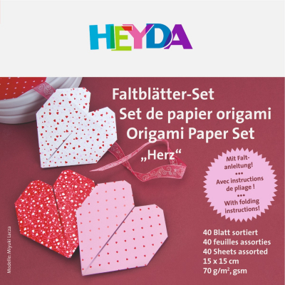 Origami papír Love, 15x15cm, 40 listů