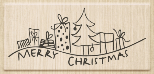 Dřevěné razítko 9,5x4cm, Vánoční dárky
