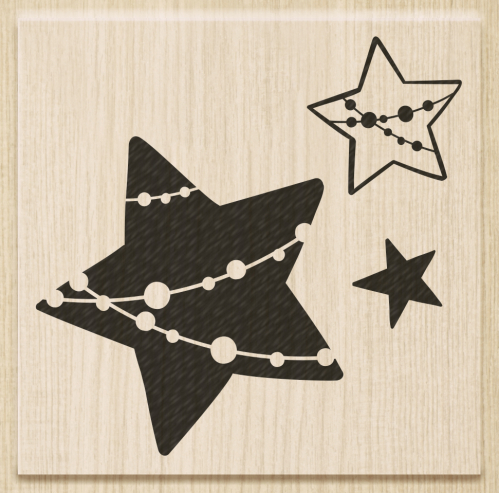 Dřevěné razítko 7,1x6,9cm, Hvězdy