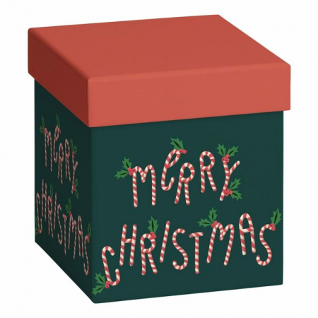 detail Dárková krabička 11x11x12cm, Merry Christmas
