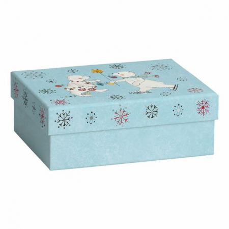 detail Dárková krabička 12x16,5x6cm A6+, sněhulák