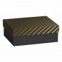 náhled Dárková krabička 12x16,5x6cm A6+, zlaté pruhy