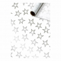 náhled Dárkový papír role 50 x 500cm, stříbrné hvězdy