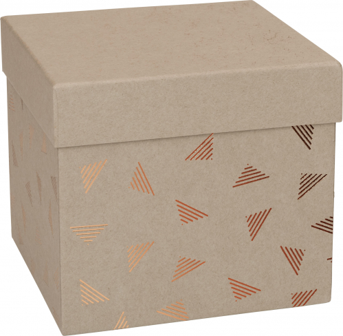 Dárková krabička CUBE 13,5x13,5x12,5cm, Trojúhelníčky