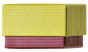 náhled Dárková krabička 6x6x4cm, tmavá žlutá/bordó