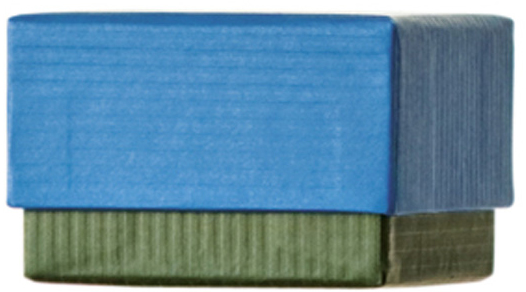 detail Dárková krabička 6x6x4cm, modrá/zelená