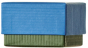 náhled Dárková krabička 6x6x4cm, modrá/zelená