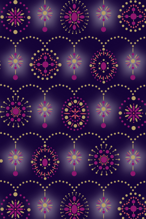 detail Dárkový papír role 70x150cm, Ornamenty, fialové