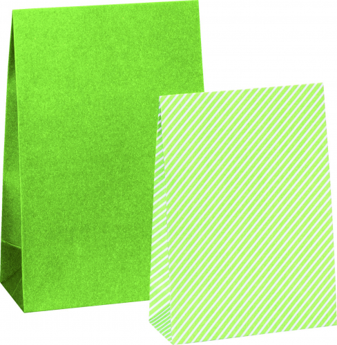 Sada papírových dárkových sáčků 2 motivy A6+, světlá zelená, 6ks