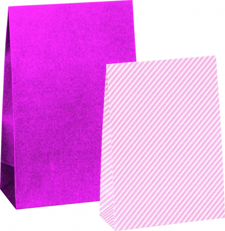 detail Sada papírových dárkových sáčků 2 motivy A6+, růžová, 6ks