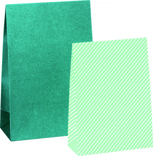 Sada papírových dárkových sáčků 2 motivy A6+, zelená, 6ks