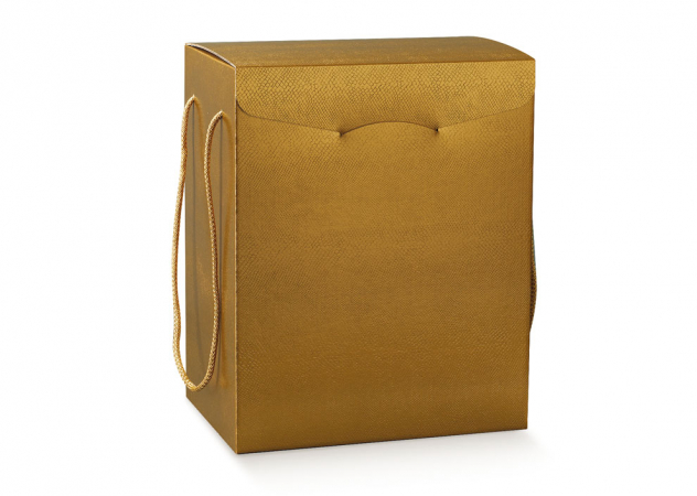 detail Dárková skládací krabička 29x35,5x19,5cm, Zlatá kůže