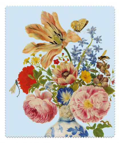 Čistící hadřík na brýle 15x18cm, Tulipány a růže