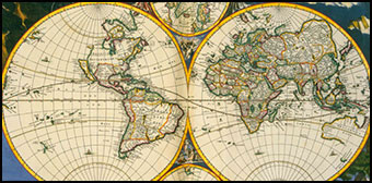 Ilustrace 23x11,5cm, Mapa Světa
