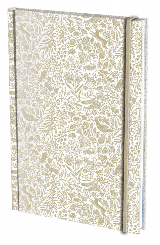 Stylový zápisník s gumičkou A5, Zlatý dekor