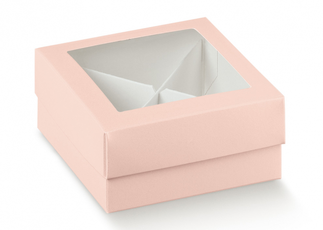 detail Dárková skládací krabička 7X7X4cm, MINI růžová