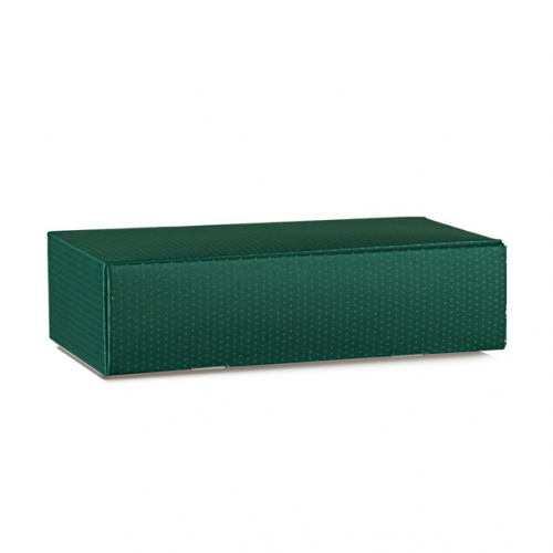 Dárková skládací krabička 2 lahve 34X18,5X9cm, Zelený puntík
