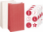 náhled Adventní kalendář, set papírových sáčků, červená/bílá puntík