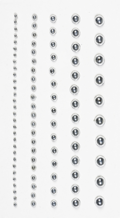 detail Samolepící perličky, stříbrné, 91ks
