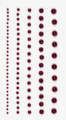 Samolepící perličky, kovová červená, 91ks
