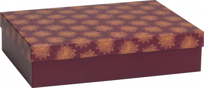 detail Dárková krabička 23.5cmx33cmx8cm A4+, Hvězdice bordó