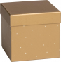 náhled Dárková krabička 13.5x13.5x12.5cm, Hvězdičky, zlatá