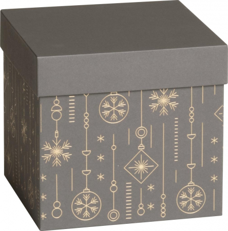 detail Dárková krabička CUBE 13,5x13,5x12,5cm, Zlaté Vánoce