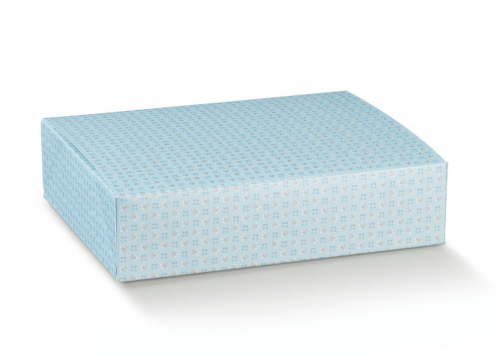 Stylová skládací krabička 25X20X5cm, Modrý vzoreček