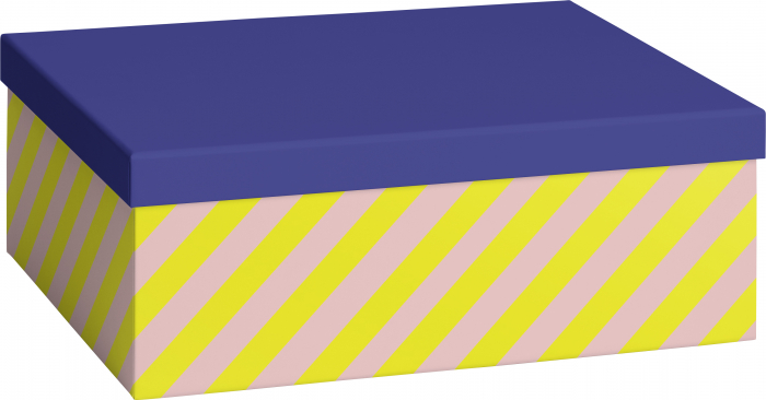 detail Dárková krabička 24x33x12cm A4+, Barevné proužky