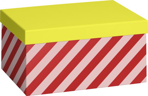 Dárková krabička 16,5x24x12cm A5+, Barevné proužky
