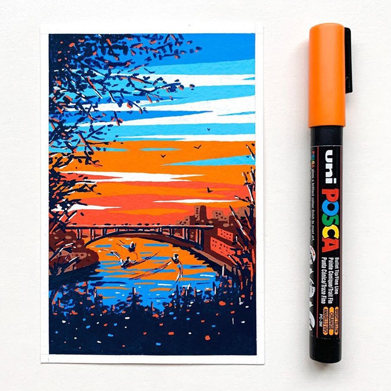 Obraz namalovaný popisovači POSCA